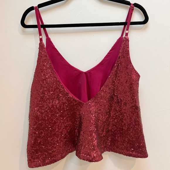 Tobi Red Sequin Tank Top - Picture 4 of 6